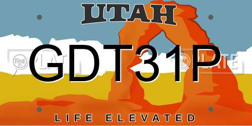 GDT31P Utah License Plate