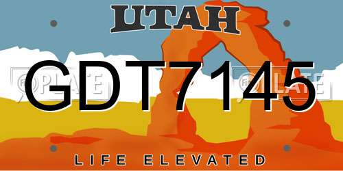 GDT7145 Utah License Plate