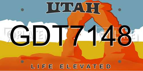 GDT7148 Utah License Plate