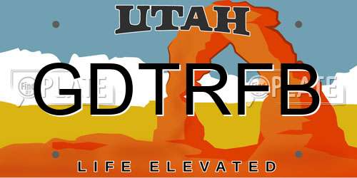 GDTRFB Utah License Plate
