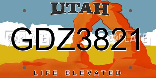 GDZ3821 Utah License Plate