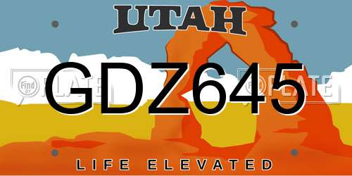 GDZ645 Utah License Plate