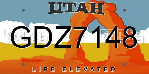 GDZ7148 Utah License Plate