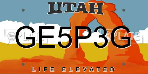 GE5P3G Utah License Plate