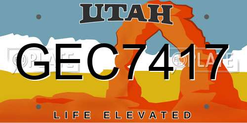 GEC7417 Utah License Plate