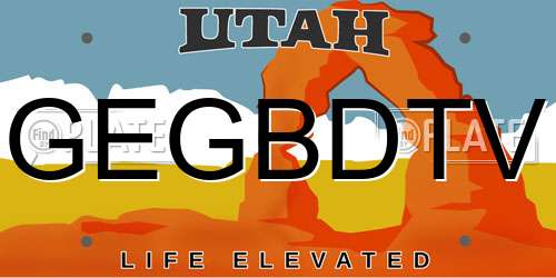GEGBDTV Utah License Plate