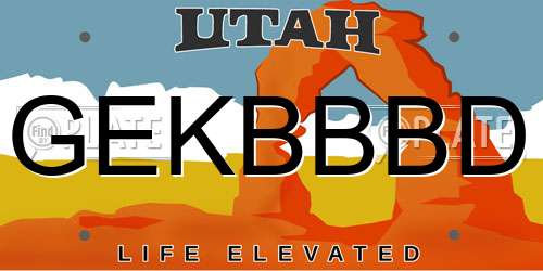 GEKBBBD Utah License Plate
