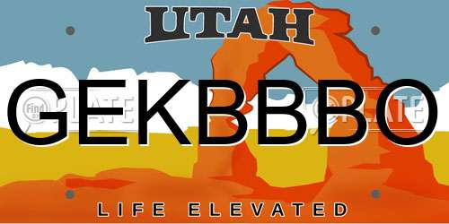GEKBBBO Utah License Plate