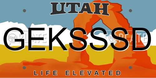 GEKSSSD Utah License Plate