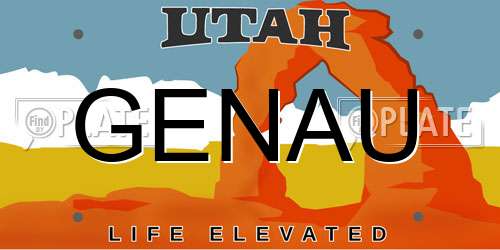 GENAU Utah License Plate