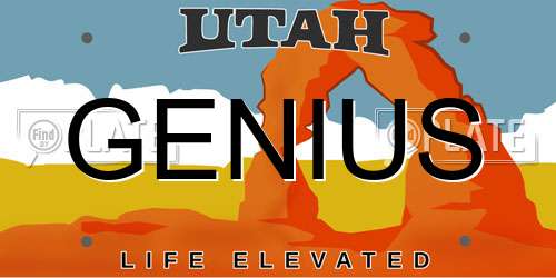 GENIUS Utah License Plate