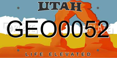 GEO0052 Utah License Plate