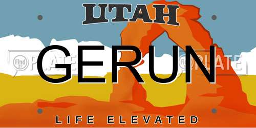 GERUN Utah License Plate