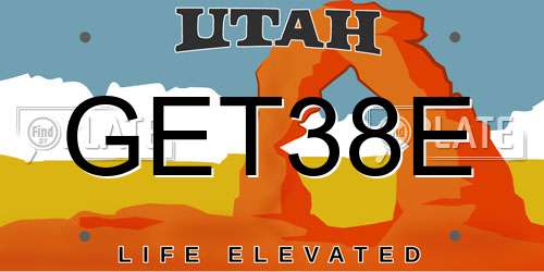 GET38E Utah License Plate