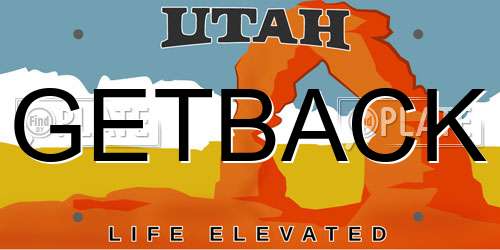 GETBACK Utah License Plate