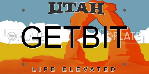 GETBIT Utah License Plate