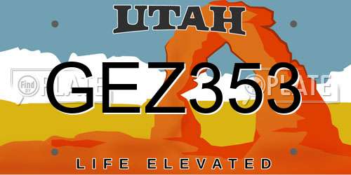 GEZ353 Utah License Plate