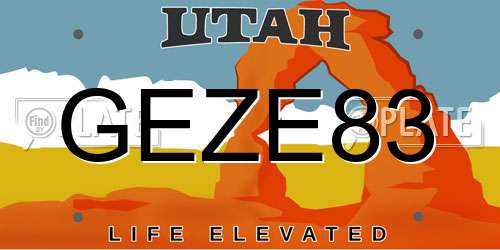 GEZE83 Utah License Plate