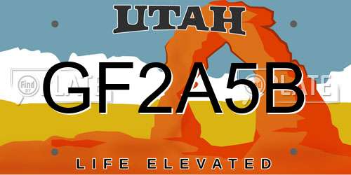 GF2A5B Utah License Plate