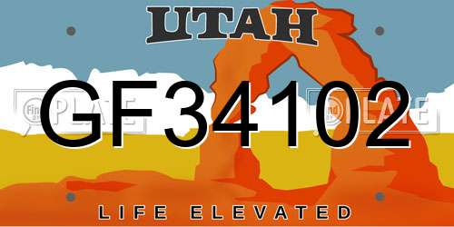 GF34102 Utah License Plate