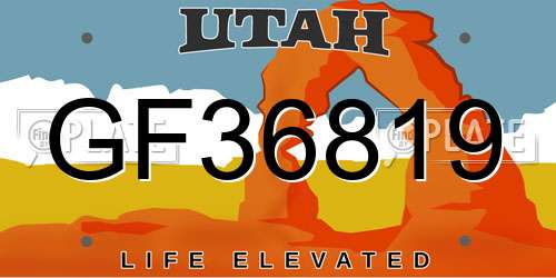 GF36819 Utah License Plate