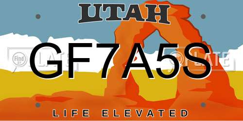GF7A5S Utah License Plate
