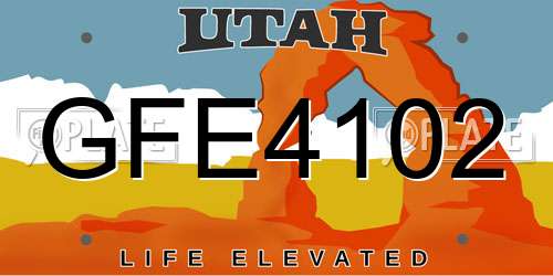 GFE4102 Utah License Plate