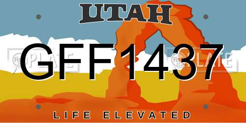 GFF1437 Utah License Plate