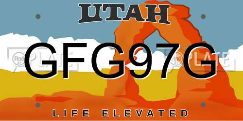 GFG97G Utah License Plate
