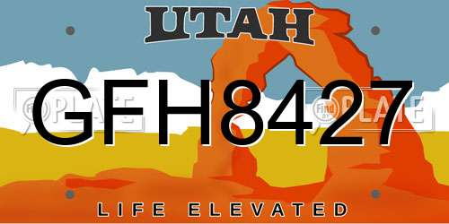 GFH8427 Utah License Plate