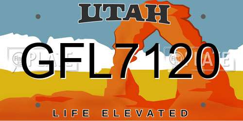 GFL7120 Utah License Plate