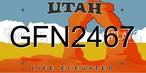GFN2467 Utah License Plate