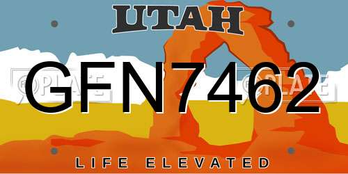 GFN7462 Utah License Plate