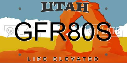 GFR80S Utah License Plate