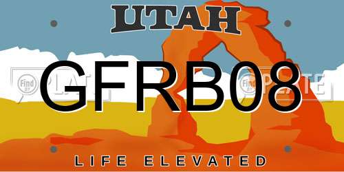 GFRB08 Utah License Plate