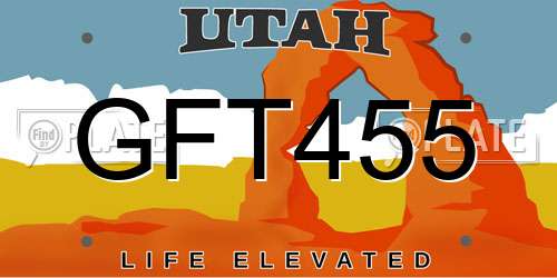 GFT455 Utah License Plate