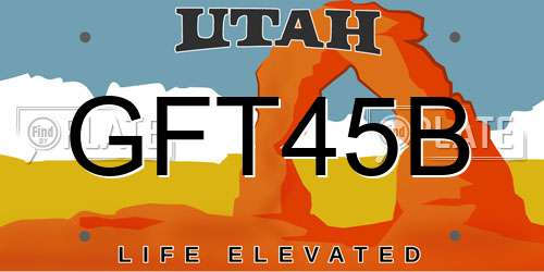 GFT45B Utah License Plate