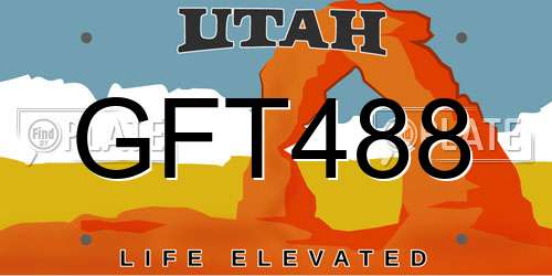 GFT488 Utah License Plate