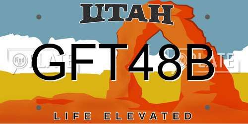 GFT48B Utah License Plate
