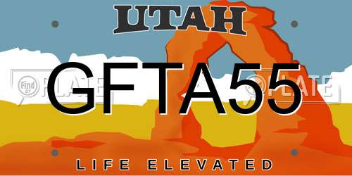 GFTA55 Utah License Plate