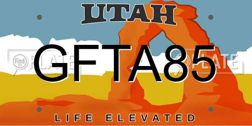 GFTA85 Utah License Plate