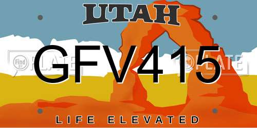 GFV415 Utah License Plate