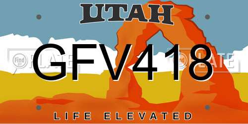 GFV418 Utah License Plate