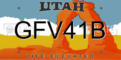 GFV41B Utah License Plate