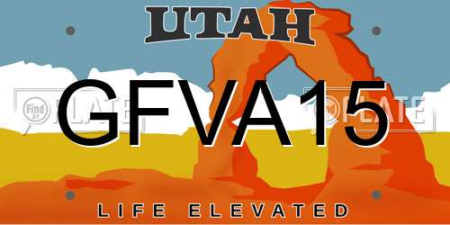 GFVA15 Utah License Plate