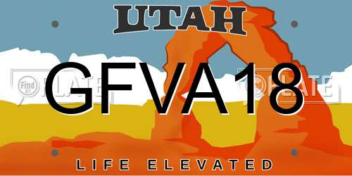 GFVA18 Utah License Plate