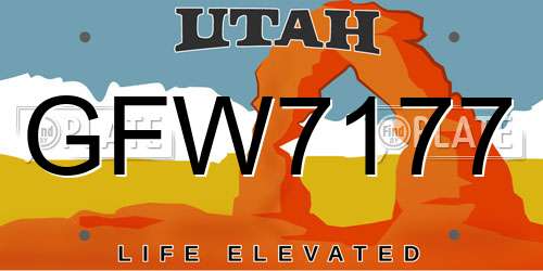 GFW7177 Utah License Plate