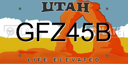 GFZ45B Utah License Plate