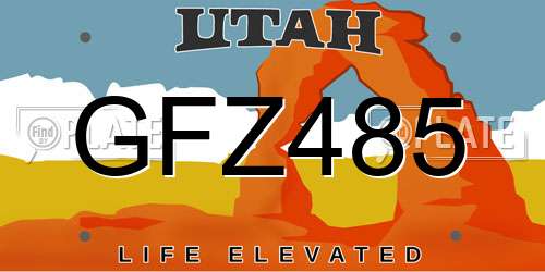 GFZ485 Utah License Plate