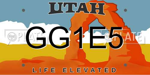 GG1E5 Utah License Plate